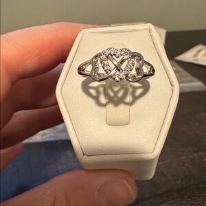 NEW Silver Heart Knot Ring size 7